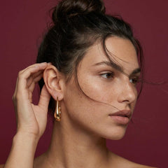 Drop Earrings Brass Gold Plated Sculptural Dangle Statement Asymmetric Modern Gift for Her
