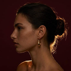 Drop Earrings Brass Gold Plated Sculptural Dangle Statement Asymmetric Modern Gift for Her