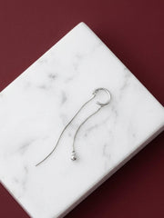 Ear Cuff Silver Chain Tassel Minimalist Cartilage No Piercing Brass Gift for Her