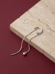 Ear Cuff Silver Chain Tassel Minimalist Cartilage No Piercing Brass Gift for Her