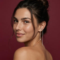 Ear Cuff Silver Chain Tassel Minimalist Cartilage No Piercing Brass Gift for Her