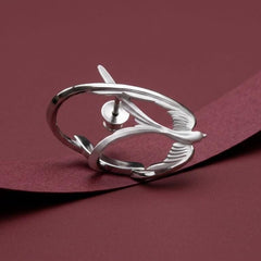 Ear Cuff No Piercing Silver Swallow Bird Flight Wrap Brass Plated Nature Gift for Her