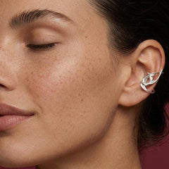 Ear Cuff Swallow Bird Silver Plated Cartilage Wrap No Piercing Sculptural Gift for Her