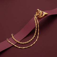 Ear Cuff No Piercing Gold Chain Tassel Beaded Bands Cartilage Wrap Brass Plated Gift