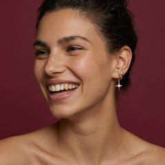 Ear Cuff No Piercing Gold Crystal North Star Charm Brass Gold Plated Celestial Gift
