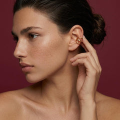 Ear Cuff No Piercing Gold Triple Band Chunky Brass Gold Plated Cartilage Wrap Gift