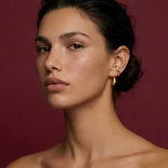 Ear Cuff No Piercing Gold Teardrop Sculptural Conch Wrap Brass Statement Gift for Her