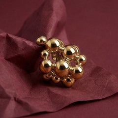 Ear Cuff No Piercing Gold Sphere Cluster Sculptural Wrap Brass Gold Plated Gift for Her