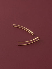 Ear Crawler Earrings Gold Plated Brass Minimalist Wire Climber Everyday Gift for Her