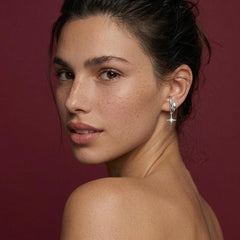 Ear Cuff No Piercing Silver Crystal North Star Charm Brass Silver Plated Celestial Gift