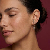 Ear Cuff No Piercing Silver Crystal North Star Charm Brass Silver Plated Celestial Gift