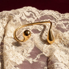 Gold Teardrop Cuff Bracelet — Sculptural Open Bangle, Minimalist Modern Jewelry for Her