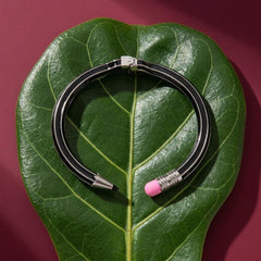 Black Pencil Cuff Bracelet — Quirky Teacher Gift, Novelty Jewelry for Writers, Artists & Creative