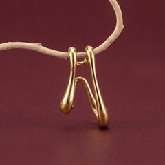 Ear Cuff No Piercing Gold Sculptural Teardrop Wrap Cartilage Statement Gift for Her