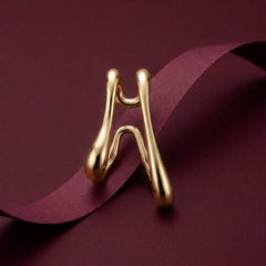 Ear Cuff No Piercing Gold Sculptural Teardrop Wrap Cartilage Statement Gift for Her