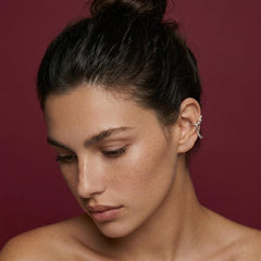 Ear Cuff No Piercing Silver Twisted Sculptural Cartilage Wrap Brass Plated Gift for Her