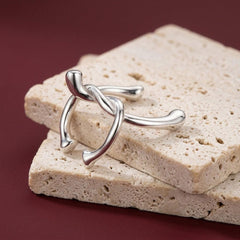 Ear Cuff No Piercing Silver Twisted Sculptural Cartilage Wrap Brass Plated Gift for Her
