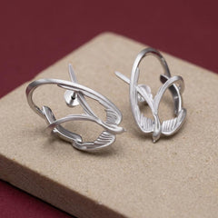 Ear Cuff No Piercing Silver Swallow Bird Flight Wrap Brass Plated Nature Gift for Her
