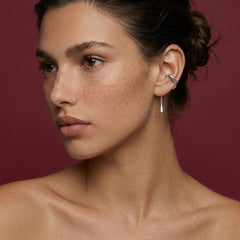 Silver Ear Cuff No Piercing Teardrop Dangle Silver Sterling Helix Wrap Gift for Her