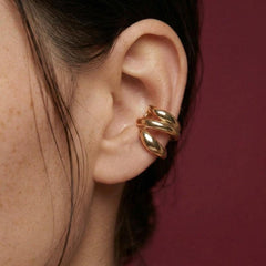 Gold Ear Cuff No Piercing — Sculptural Cartilage Wrap | Everyday Statement Jewelry