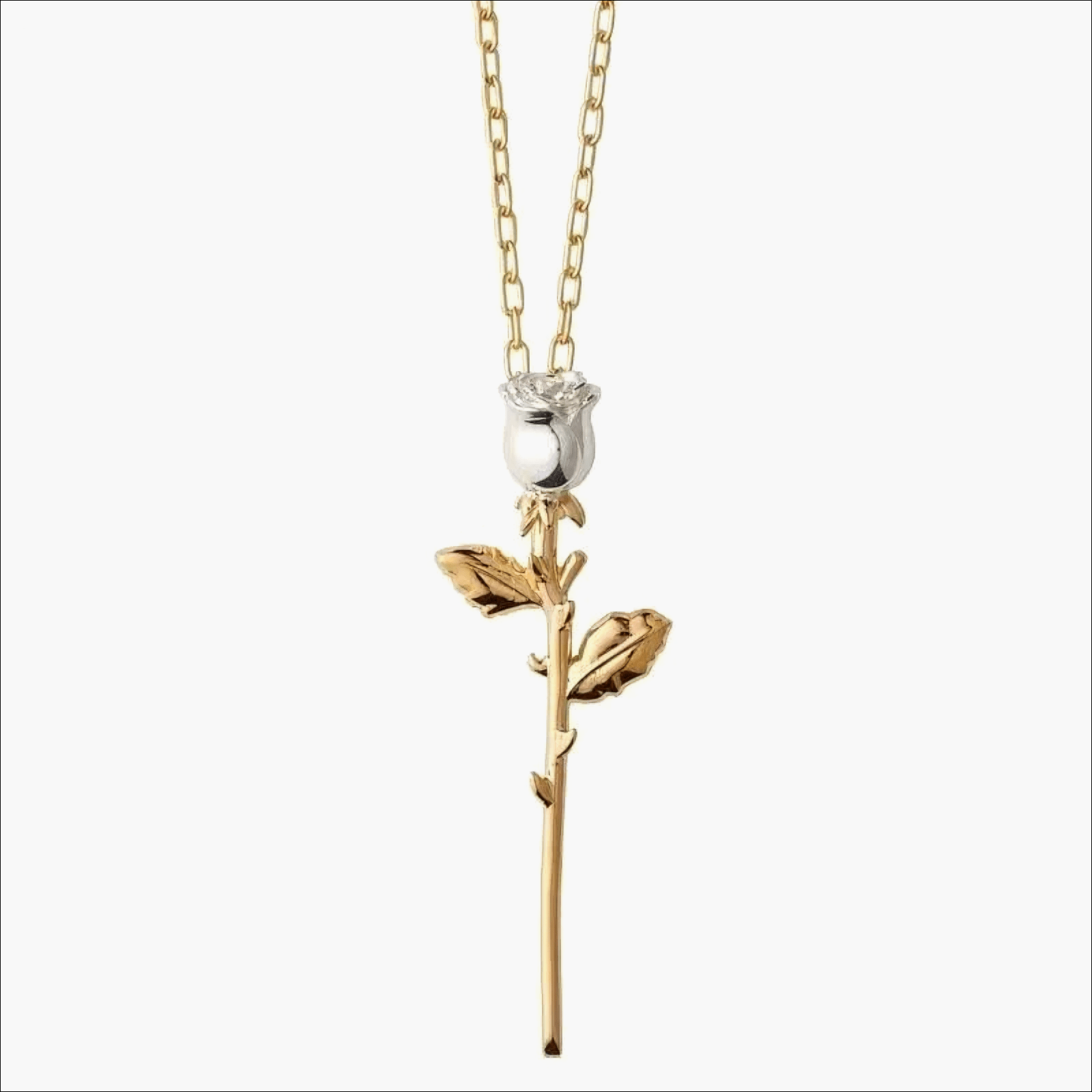 Necklace Bloom featuring a gold-plated rose pendant with intricate detailing and polished finish.