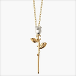 Necklace Bloom featuring a gold-plated rose pendant with intricate detailing and polished finish.