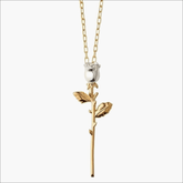Necklace Bloom featuring a gold-plated rose pendant with intricate detailing and polished finish.