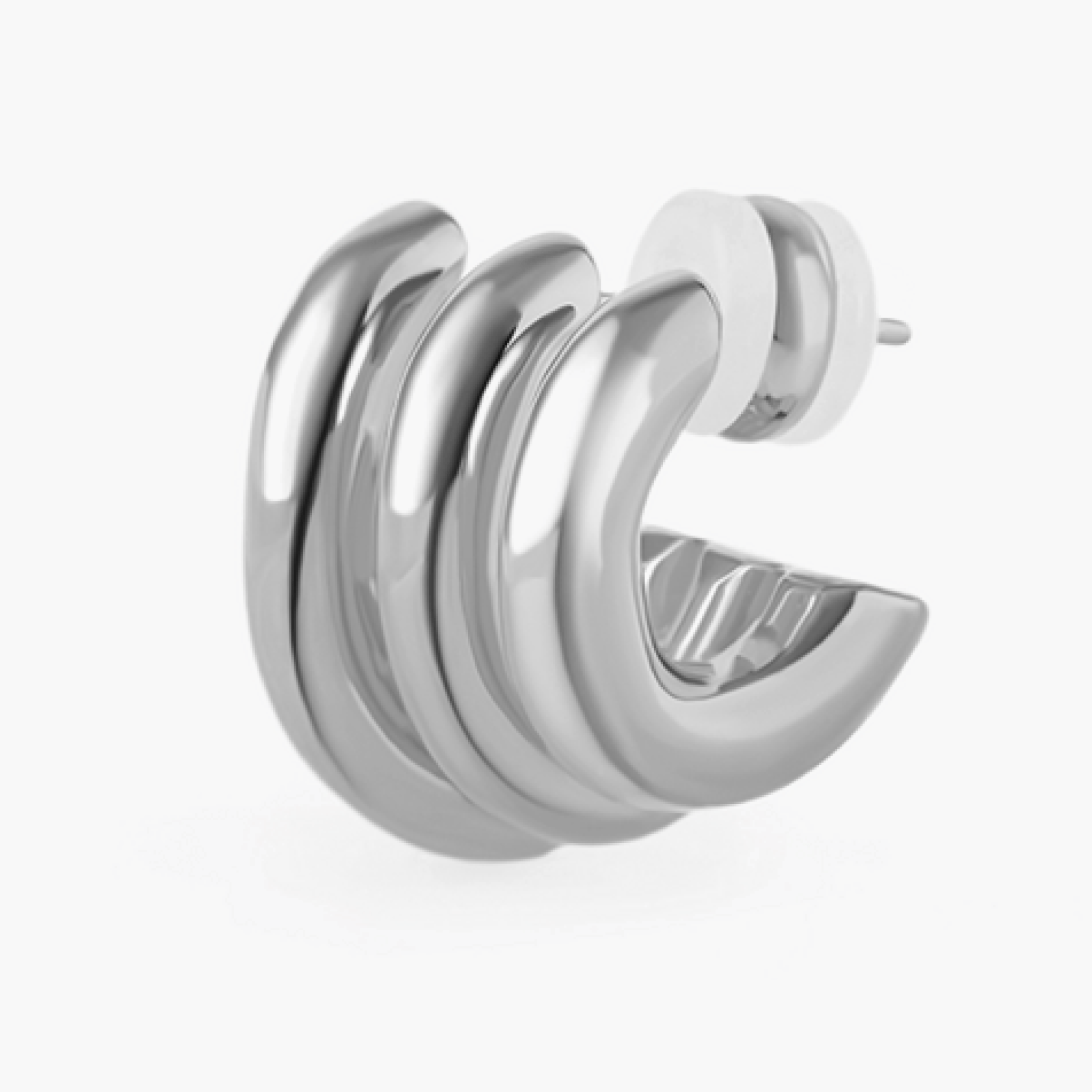 Earrings Twist in polished brass with 18K gold plating, featuring a sculptural interwoven design for elegance.