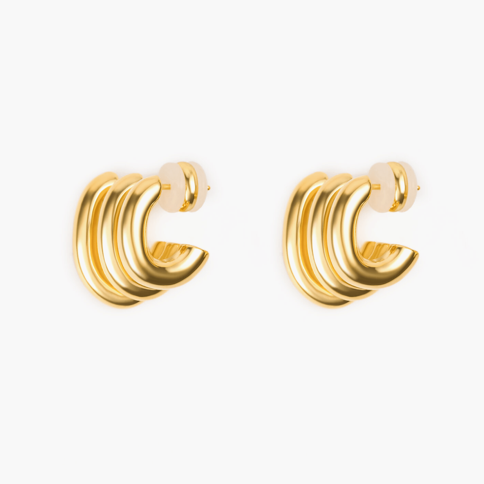 Earrings Twist featuring elegant brass, gold-plated design with interwoven form and polished finish.