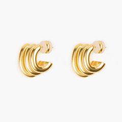 Earrings Twist featuring elegant brass, gold-plated design with interwoven form and polished finish.