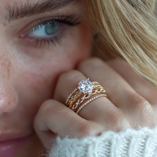 Stunning Chunky Rings Adorned with Colorful Stones | Renude