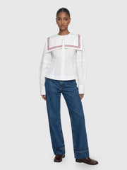 Sailor Collar Cotton Shirt