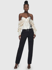 Off-Shoulder Lace-Up Corset Top