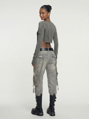 Wide Black Punk Belt with Chains