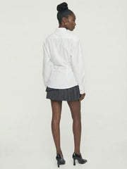 White Shirt with Decorative Waistcoat Panel