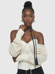 Off-Shoulder Lace-Up Corset Top