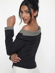 Asymmetrical Off-Shoulder Shirt Jacket