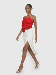 Ruby Blossom Strapless Top