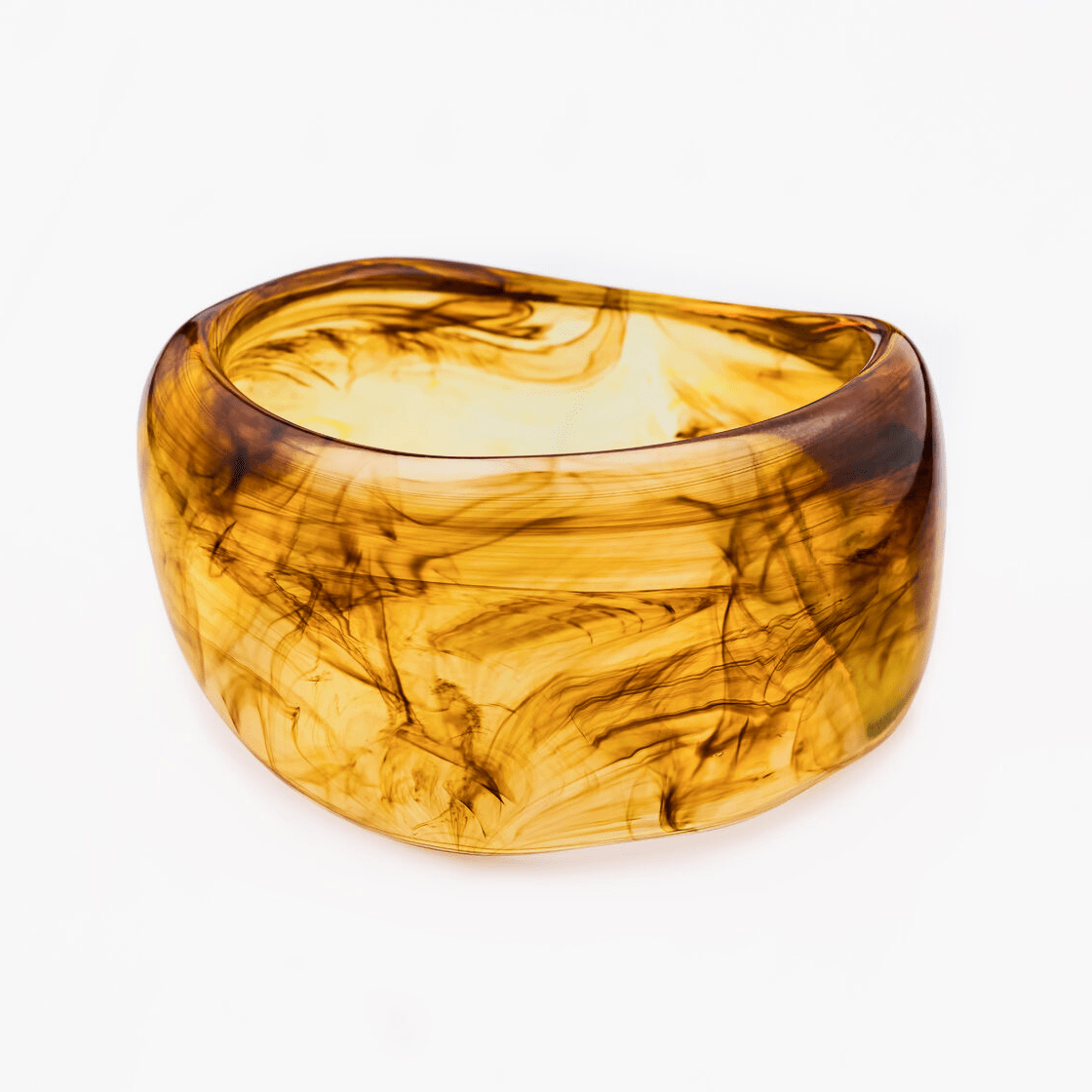 Stylish Bracelet Solar made of smooth plastic with golden amber hues and a polished surface, perfect for modern elegance.