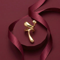 Gold Ear Cuff No Piercing Organic Sculptural Cartilage Wrap 18K Plated Gift for Her