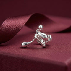 Silver Ear Cuff No Piercing Brass 18K Platinum Plated Sculptural Cartilage Wrap Gift for Her