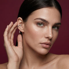 Ear Cuff No Piercing Wave Sculptural Cartilage Wrap 18K Platinum Plated Brass Gift for Her