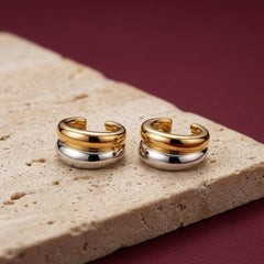Ear Cuff No Piercing Mixed Metal Gold Silver 18K Plated Brass Cartilage Wrap Gift for Her