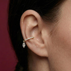 Stud Earrings Crystal Marquis Gold Plated Dainty Everyday Gift for Her