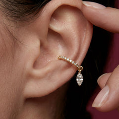 Stud Earrings Crystal Marquis Gold Plated Dainty Everyday Gift for Her