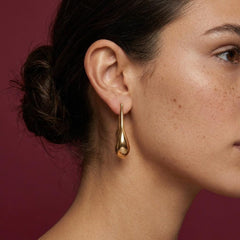 Drop Earrings Brass Gold Plated Sculptural Dangle Statement Asymmetric Modern Gift for Her
