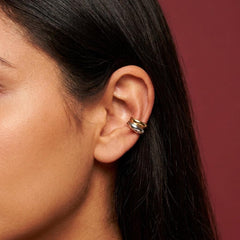 Ear Cuff No Piercing Mixed Metal Gold Silver 18K Plated Brass Cartilage Wrap Gift for Her