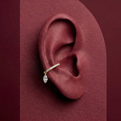 Stud Earrings Crystal Marquis Gold Plated Dainty Everyday Gift for Her