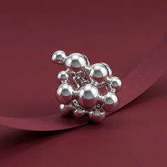 Ear Cuff Silver Sphere Cluster No Piercing Cartilage Wrap Sculptural Modern Gift for Her