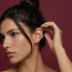 Ear Cuff Silver Sphere Cluster No Piercing Cartilage Wrap Sculptural Modern Gift for Her